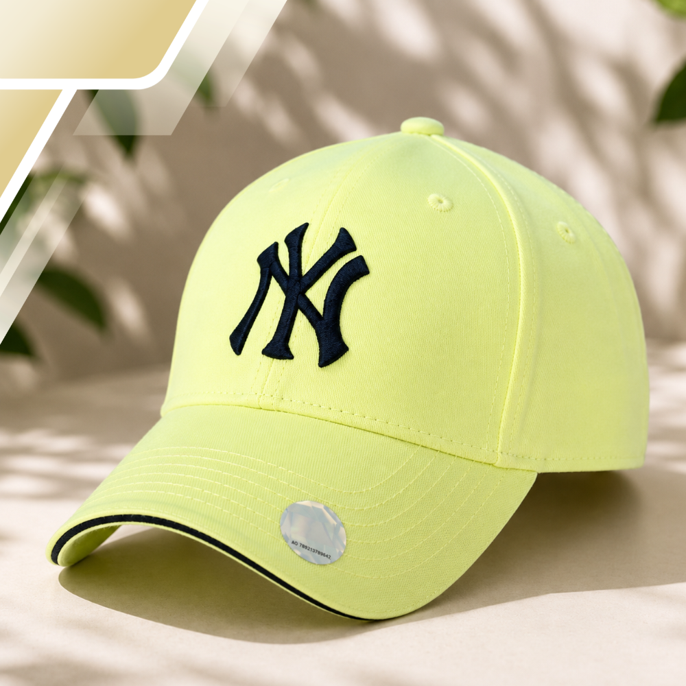 New York Yankees MLB Stretch Fit medvilninė kepurė su snapeliu, geltona