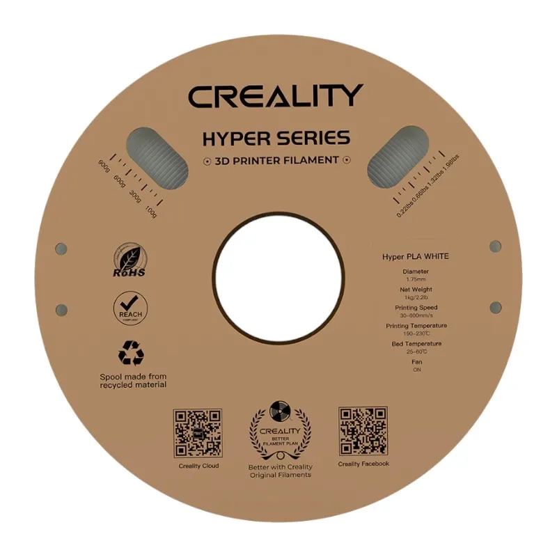 Creality Hyper PLA 3D plastikas 1.75mm 1kg baltas