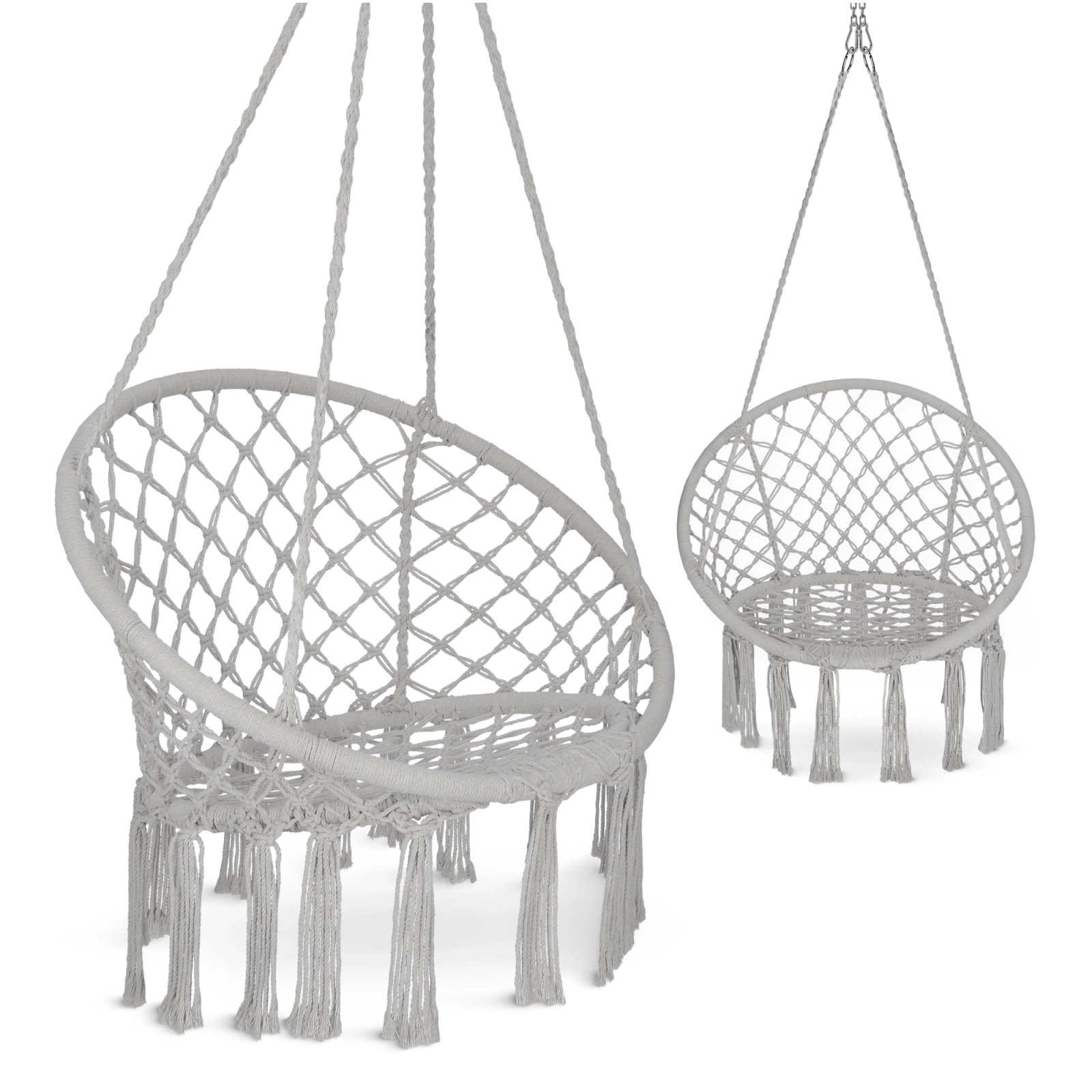 4Fizjo BOHO Hanging Garden Chair / Swing, Grey