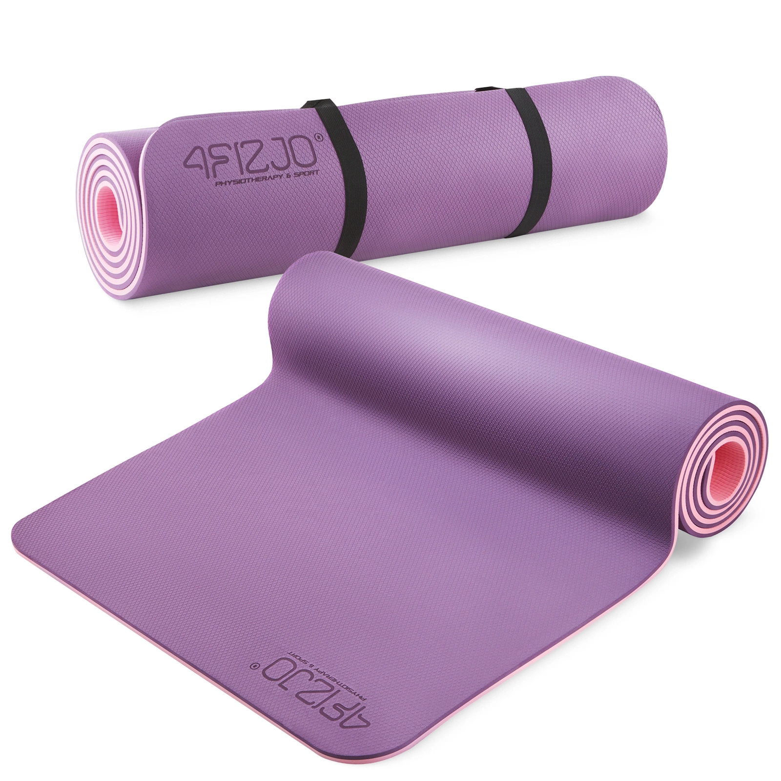 4Fizjo neslystantis jogos ir mankštos kilimėlis TPE 1 cm, violetinis