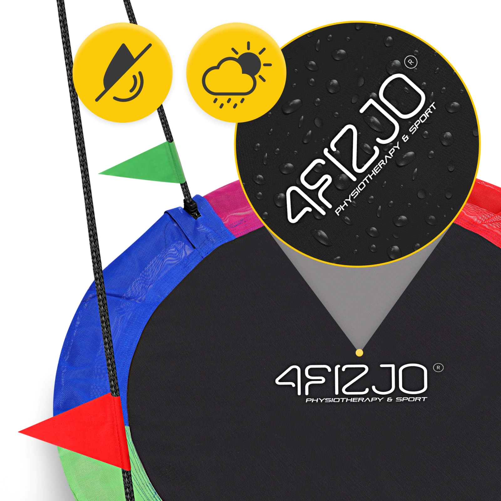 Sūpynės gandro lizdas 4FIZJO XL, 110 cm, įvairiaspalvės