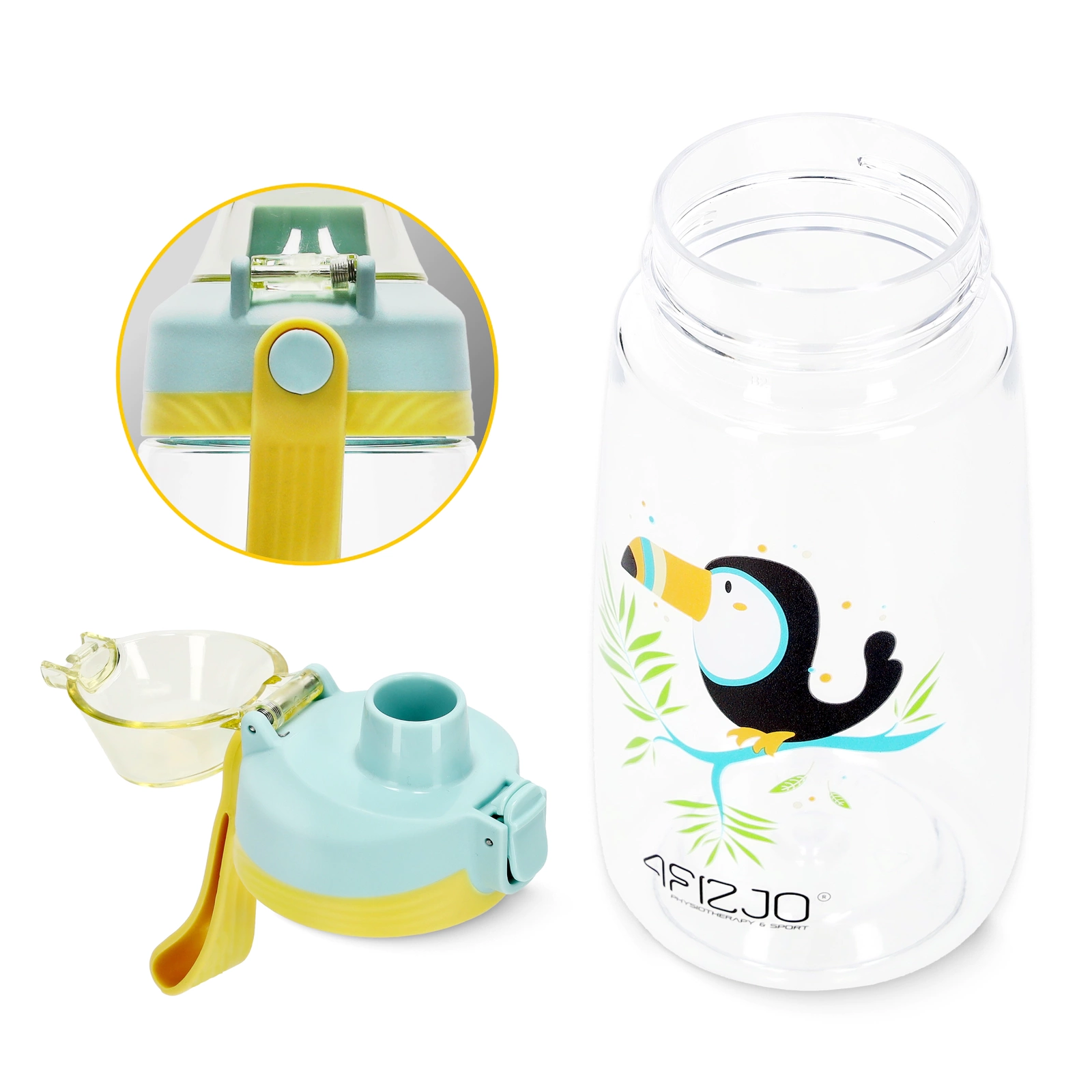 4Fizjo Tukan Kids Water Bottle 500 ml, Multicolor