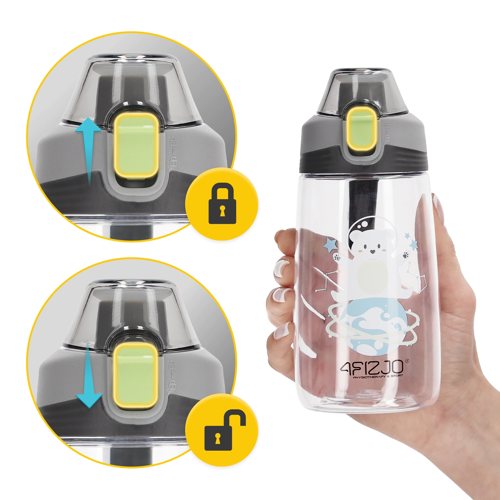 4Fizjo Kids Water Bottle Bear, 500 ml