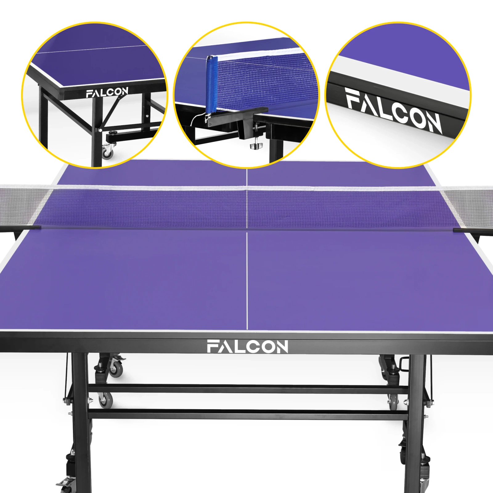 VECTOR+ FALCON sulankstomas vidaus stalo teniso stalas, tamsiai mėlynas