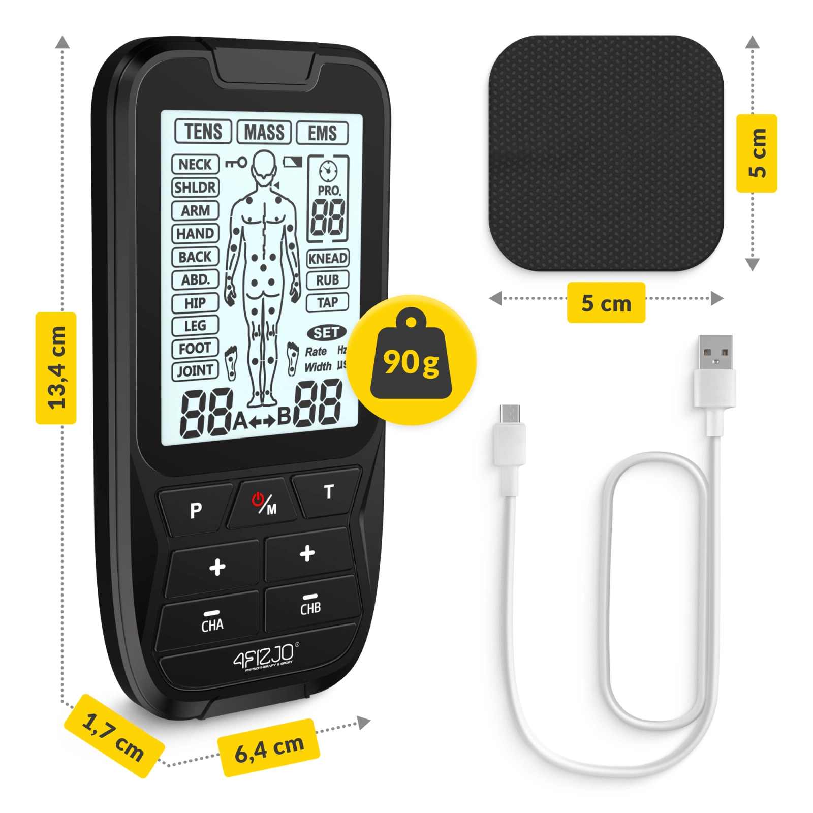 Belaidis elektrostimuliatorius 4Fizjo 1333 Combo LITE TENS / EMS