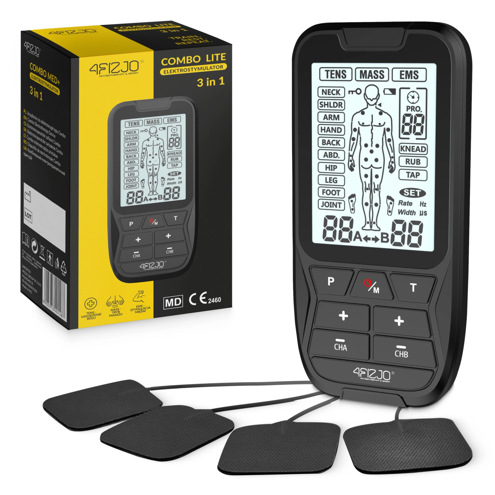 Belaidis elektrostimuliatorius 4Fizjo 1333 Combo LITE TENS / EMS