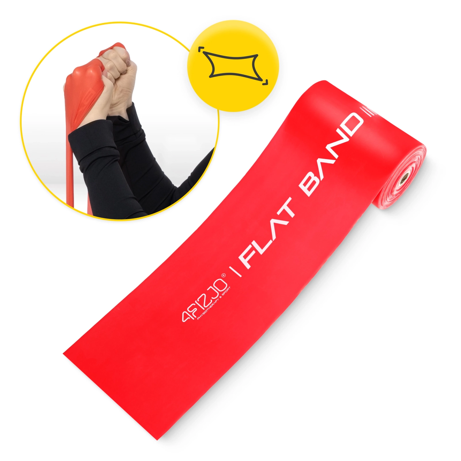 Reabilitacinė mankštos guma 4Fizjo FLAT BAND, 2-4 kg, 30 m, raudona