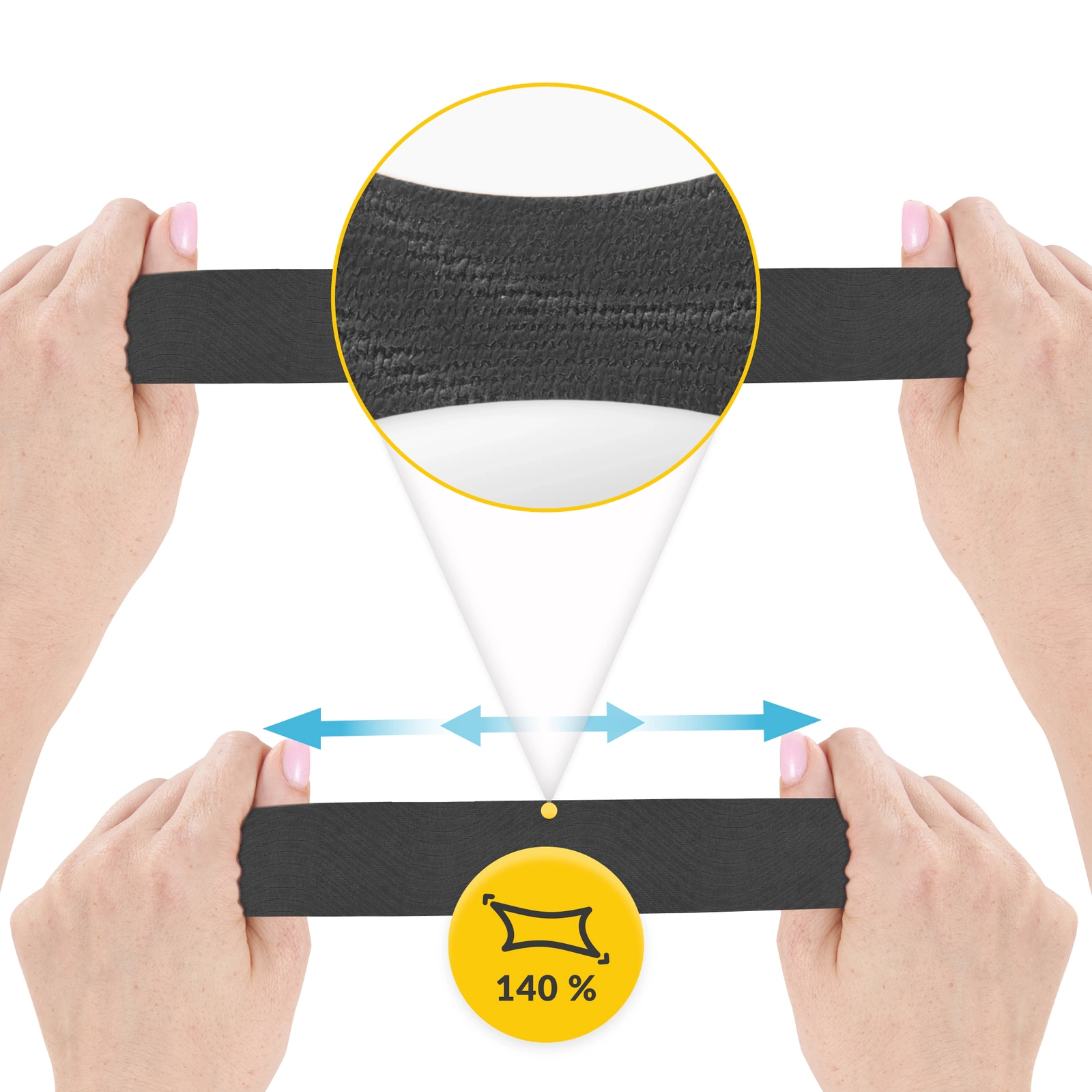 4Fizjo Kinesiology Tape 7.5 cm x 5 m, Black