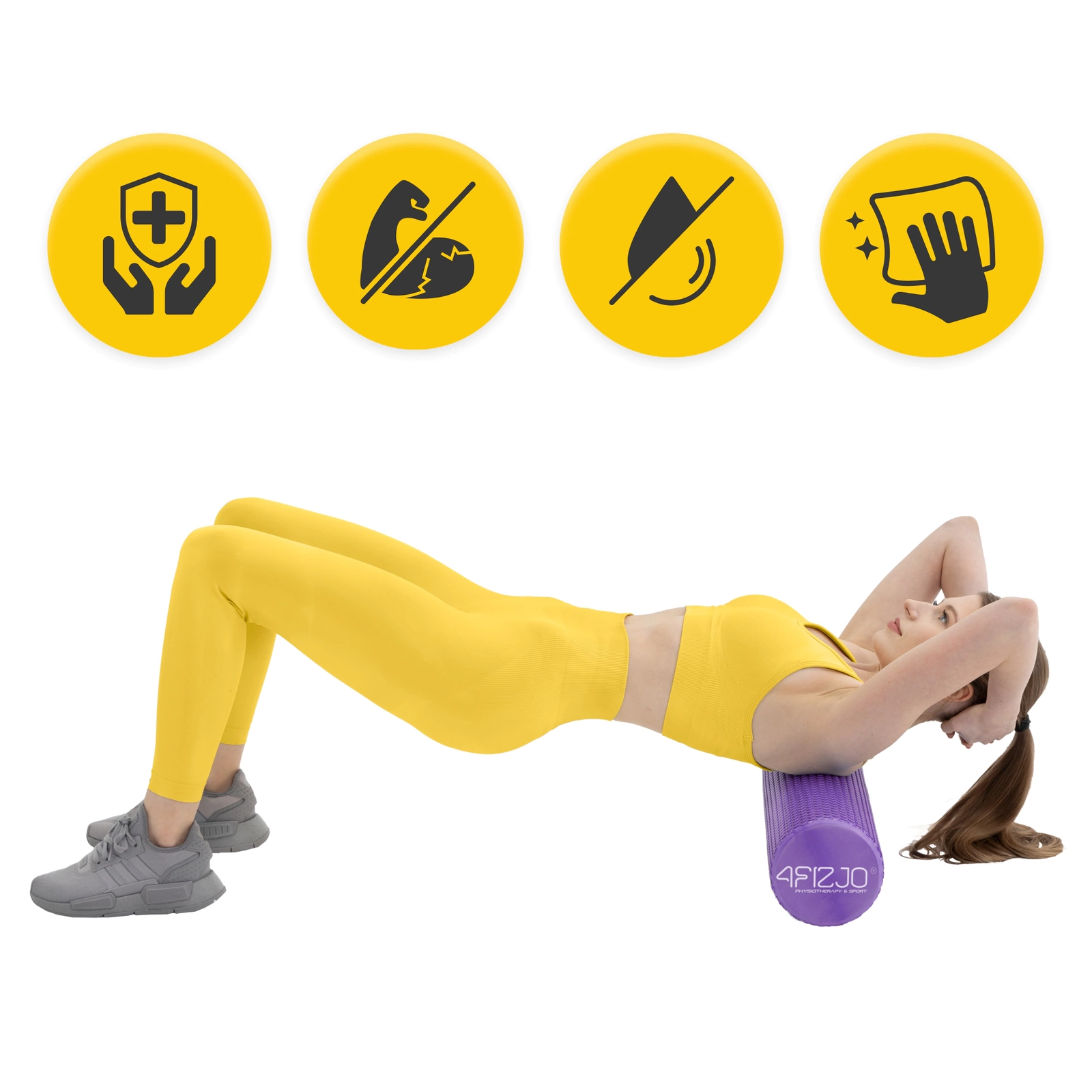 4Fizjo Massage Roller with Bumps CARE+ 90 cm, Purple