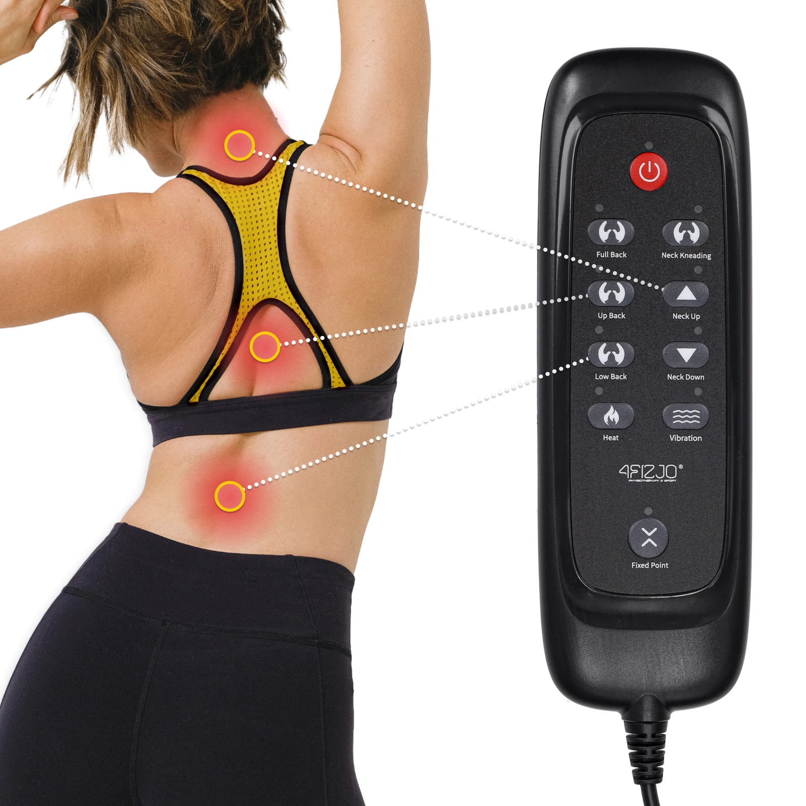 4Fizjo ULTRA Shiatsu nugaros ir kaklo masažinis krėslo įklotas, rudas