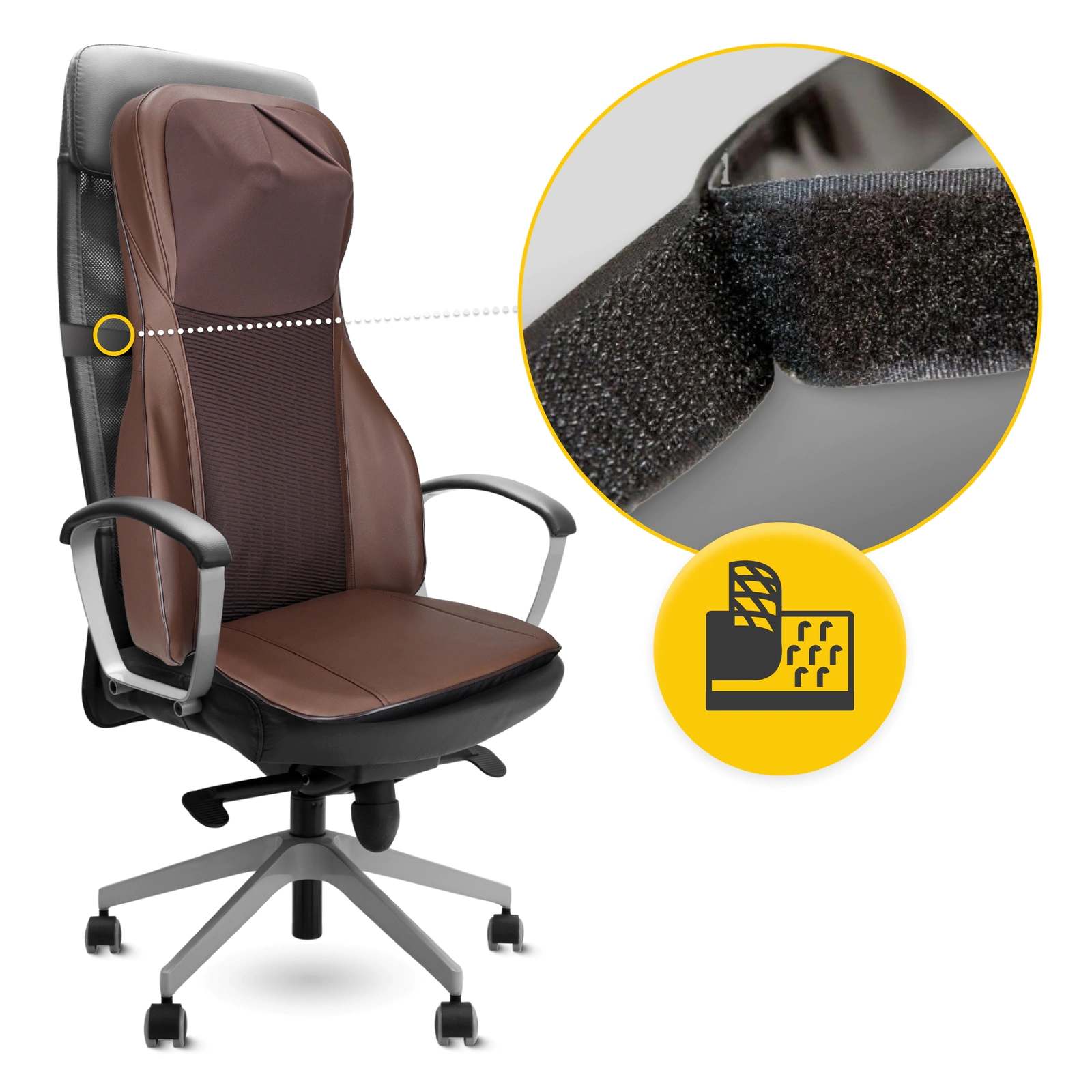 4Fizjo ULTRA Shiatsu nugaros ir kaklo masažinis krėslo įklotas, rudas