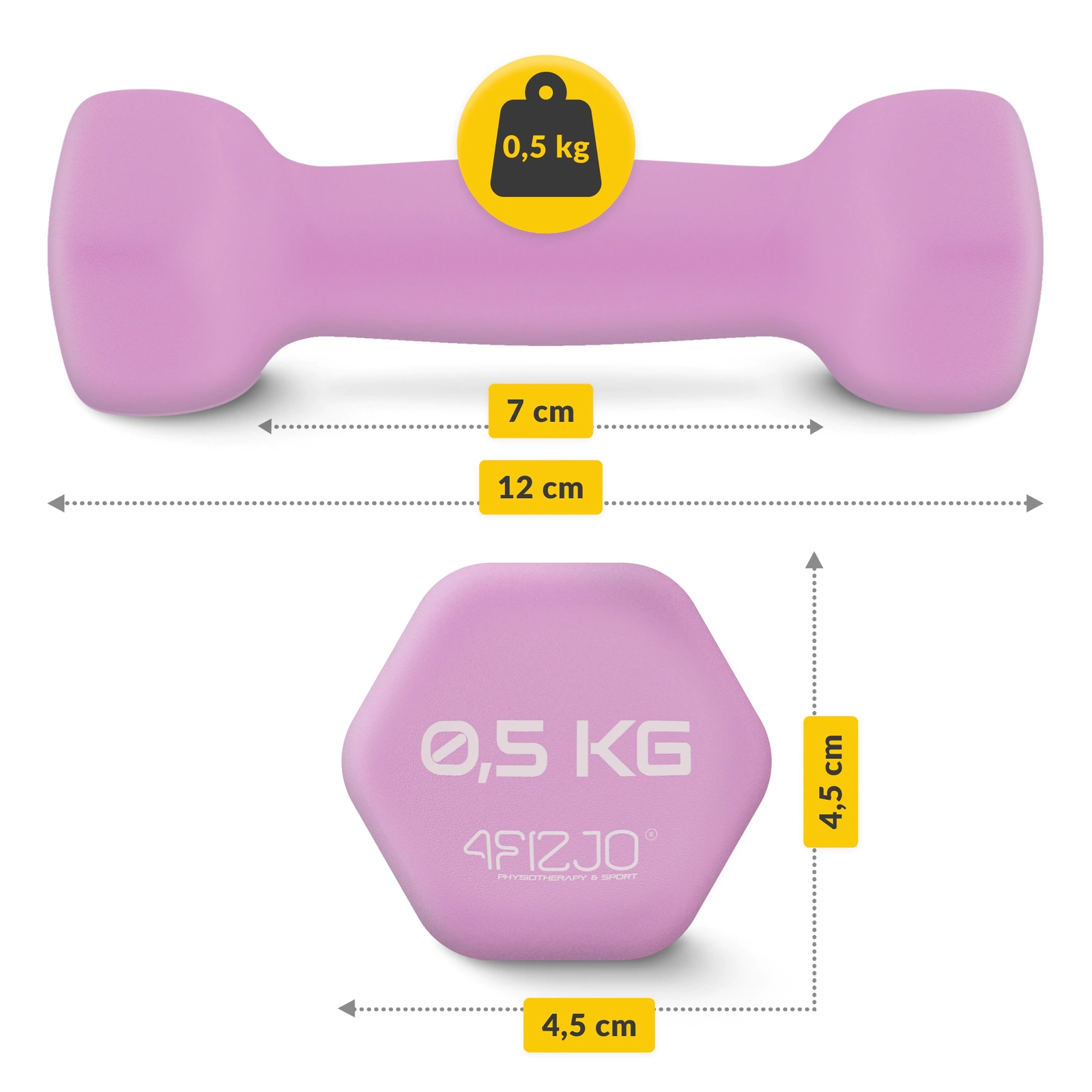 4Fizjo ketinių hantelių rinkinys su stovu, 7 kg