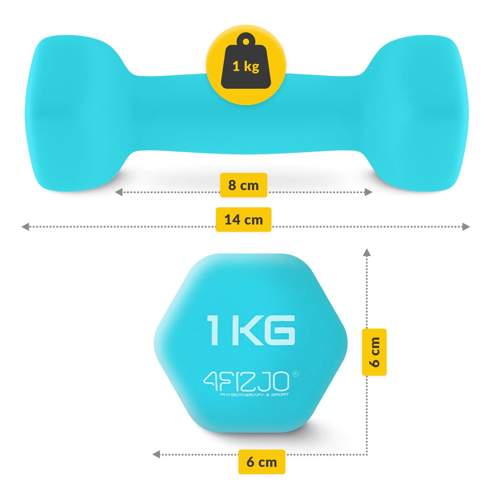 4Fizjo ketinių hantelių rinkinys su stovu, 7 kg