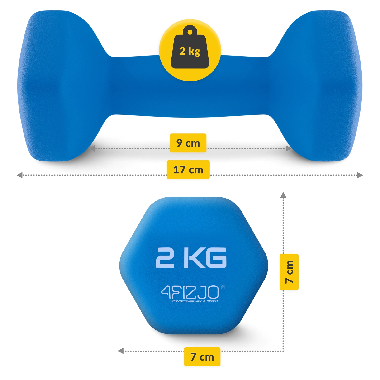 4Fizjo ketinių hantelių rinkinys su stovu, 7 kg