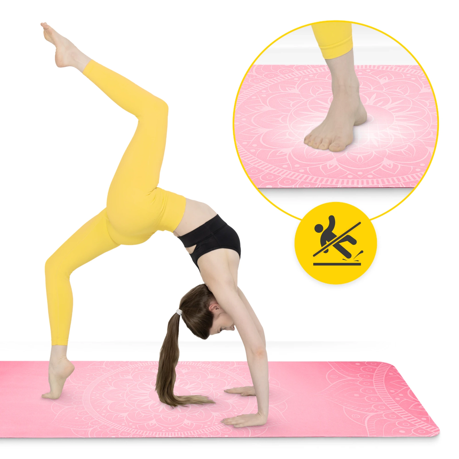 4Fizjo Suede Yoga and Exercise Mat 1.5 mm, Pink