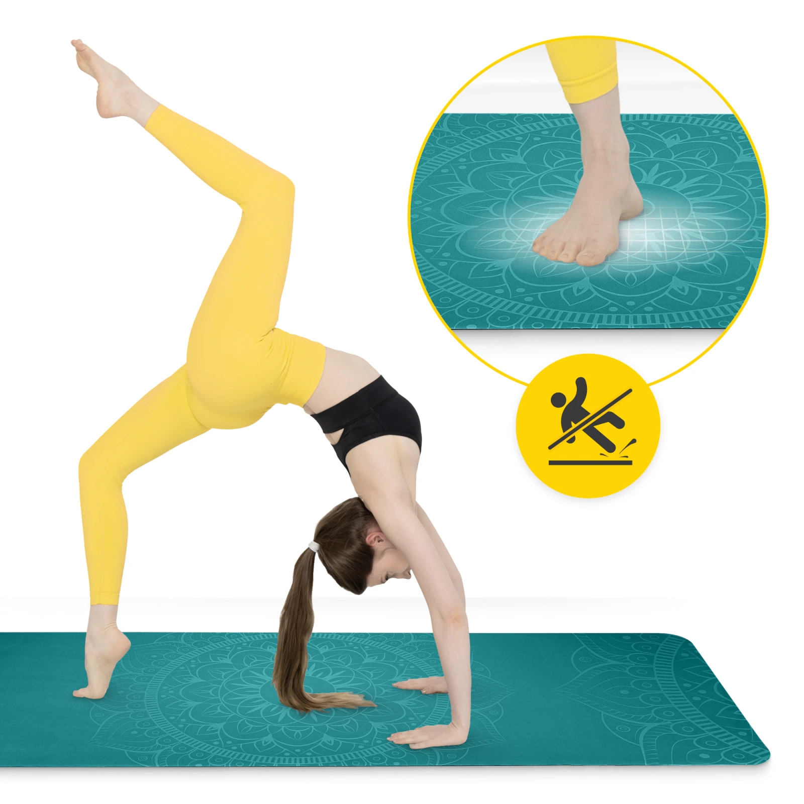 4Fizjo Suede Yoga and Exercise Mat 1.5 mm, Green