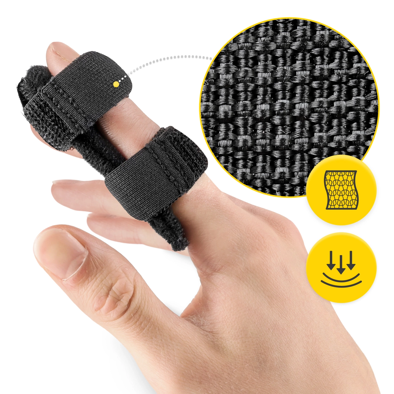 4Fizjo Universal Finger Splint Brace, Black