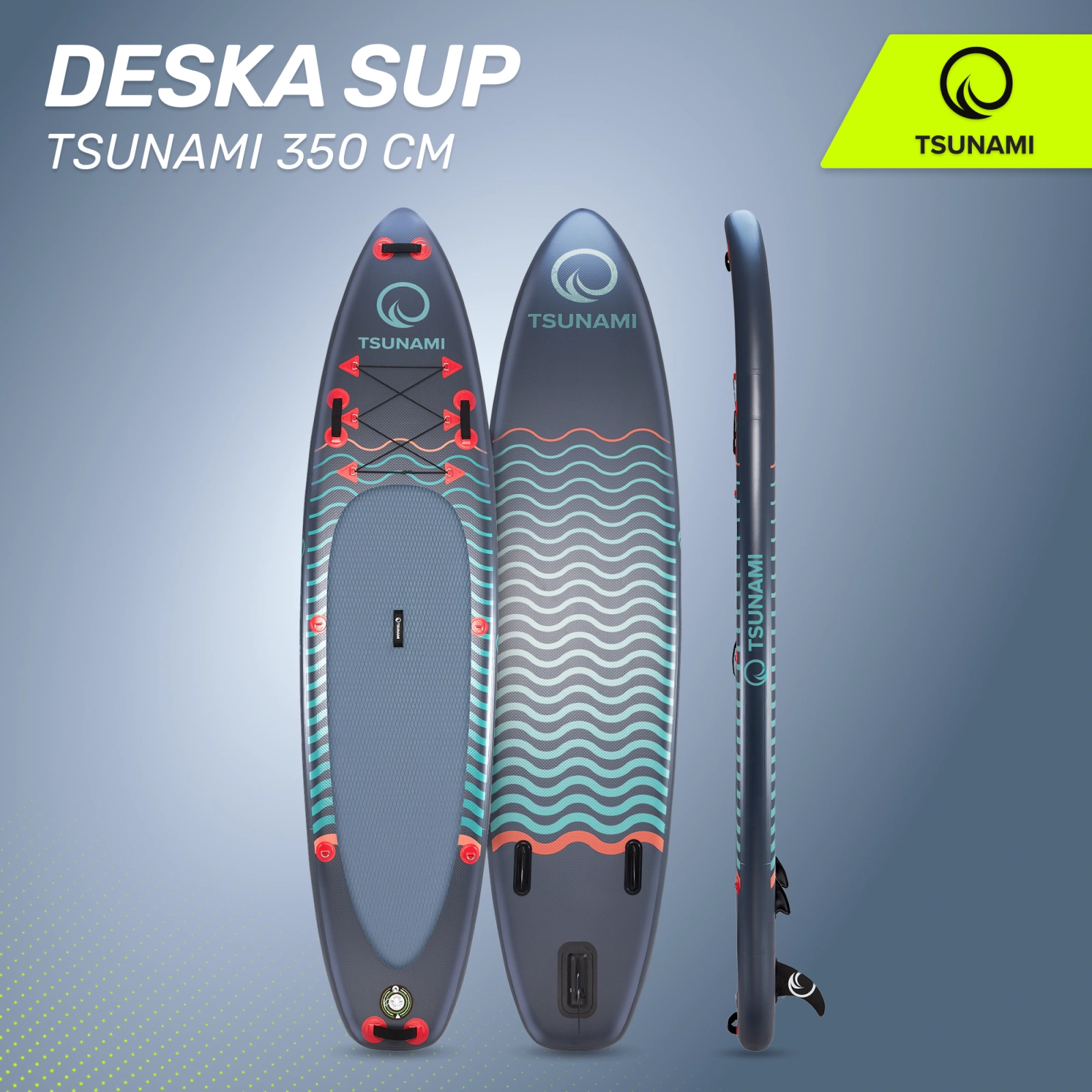 Pripučiama SUP irklentė 4Fizjo TSUNAMI 350 cm, įvairiaspalvė