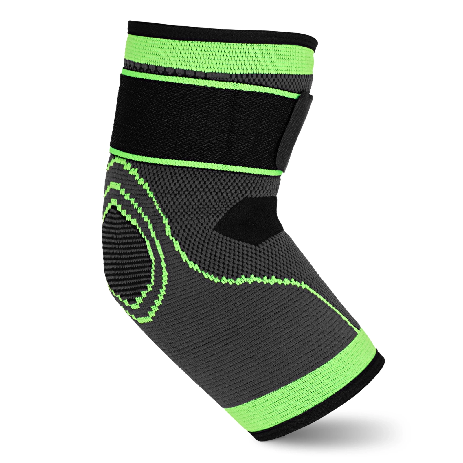 Elastingas alkūnės įtvaras 4Fizjo FLEX, L dydis, pilka-žalia-juoda