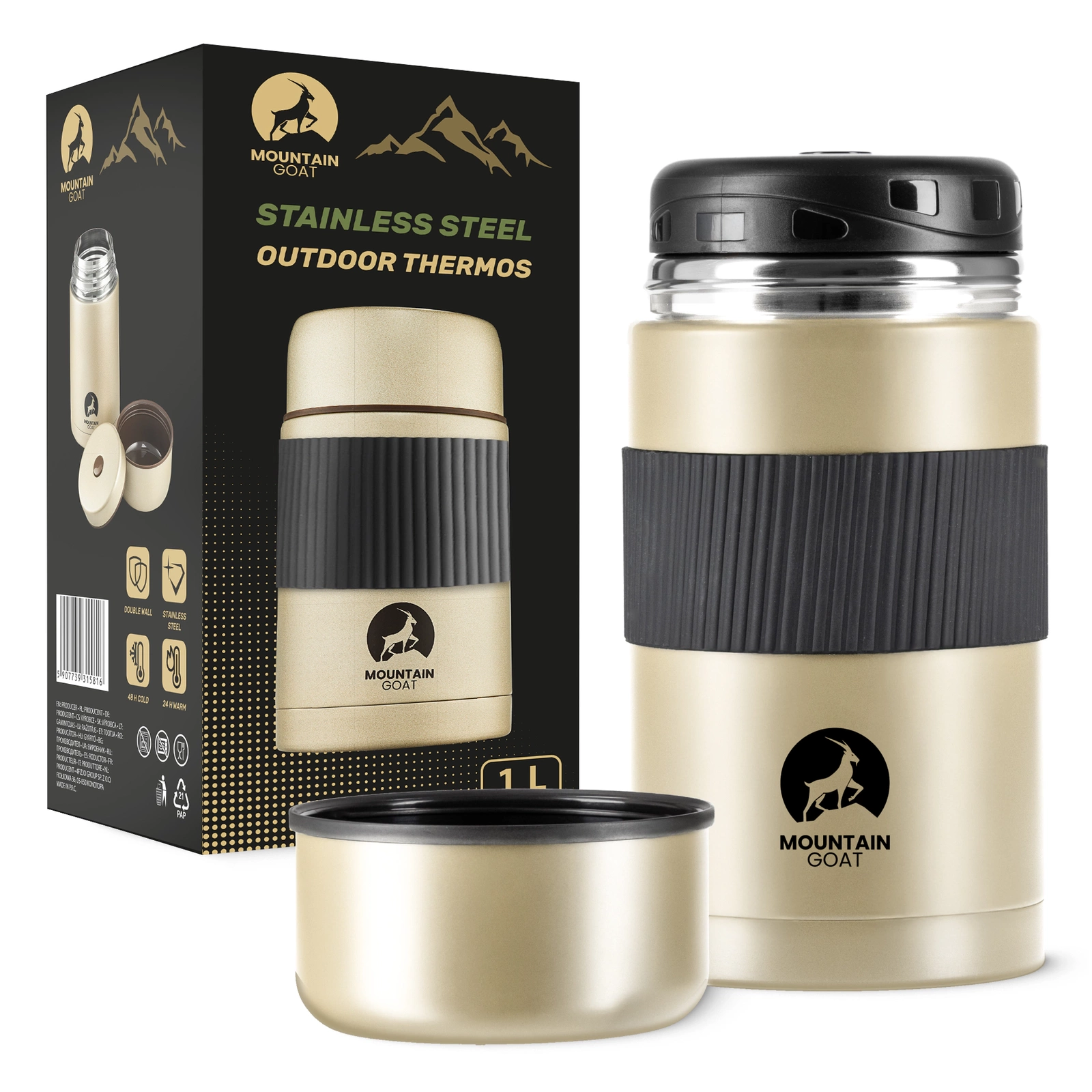 4Fizjo Mountain Goat maisto termosas, 1L, auksinis