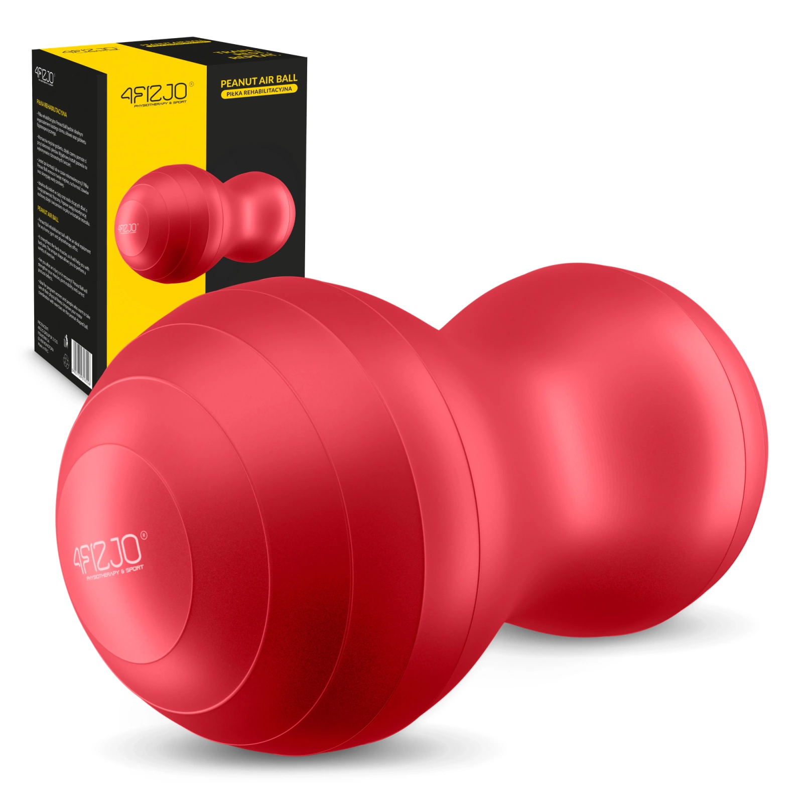 4Fizjo Peanut Air Ball gimnastikos kamuolys, 45x90 cm, raudonas