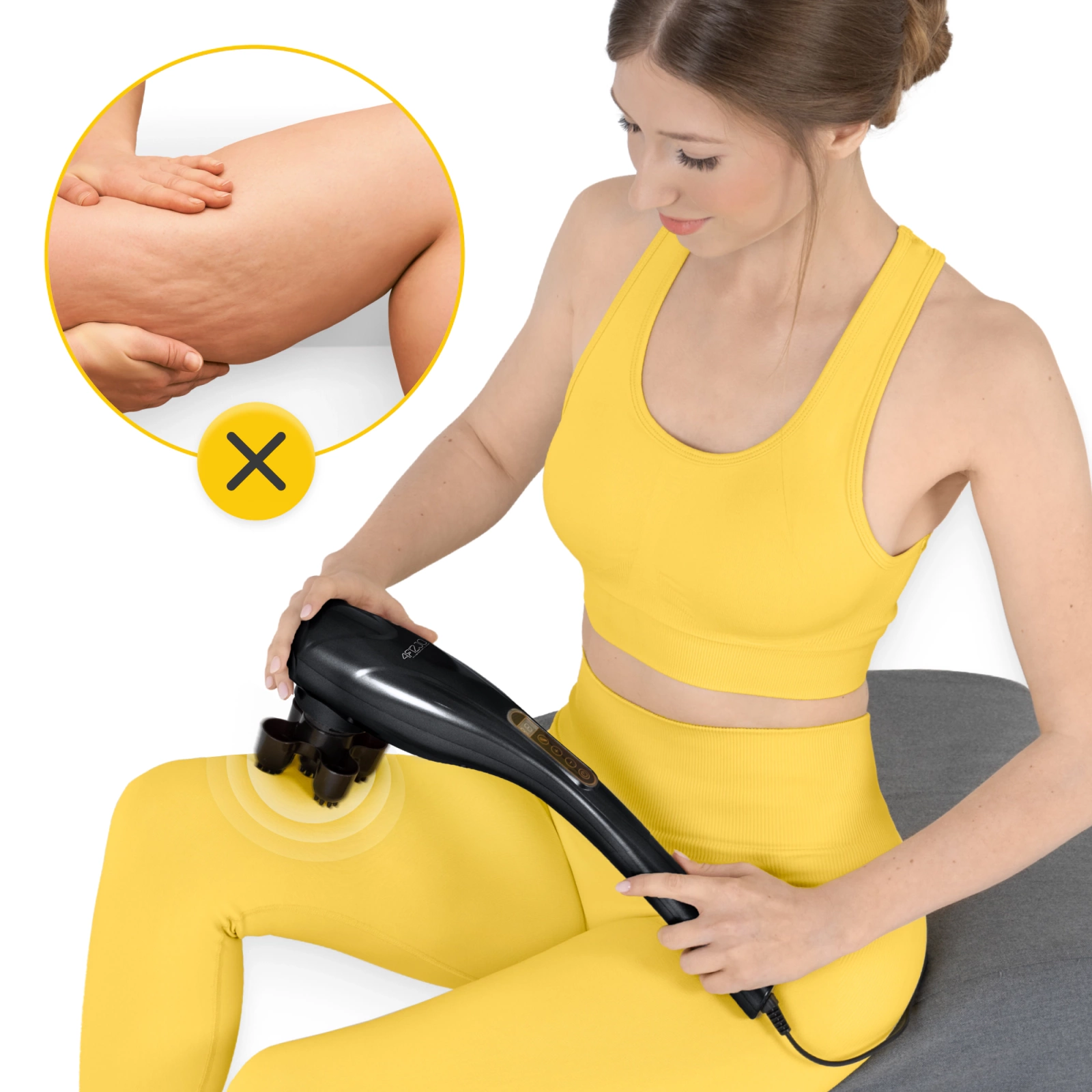 4Fizjo 1114 Handheld Vibration Body Massager, Black