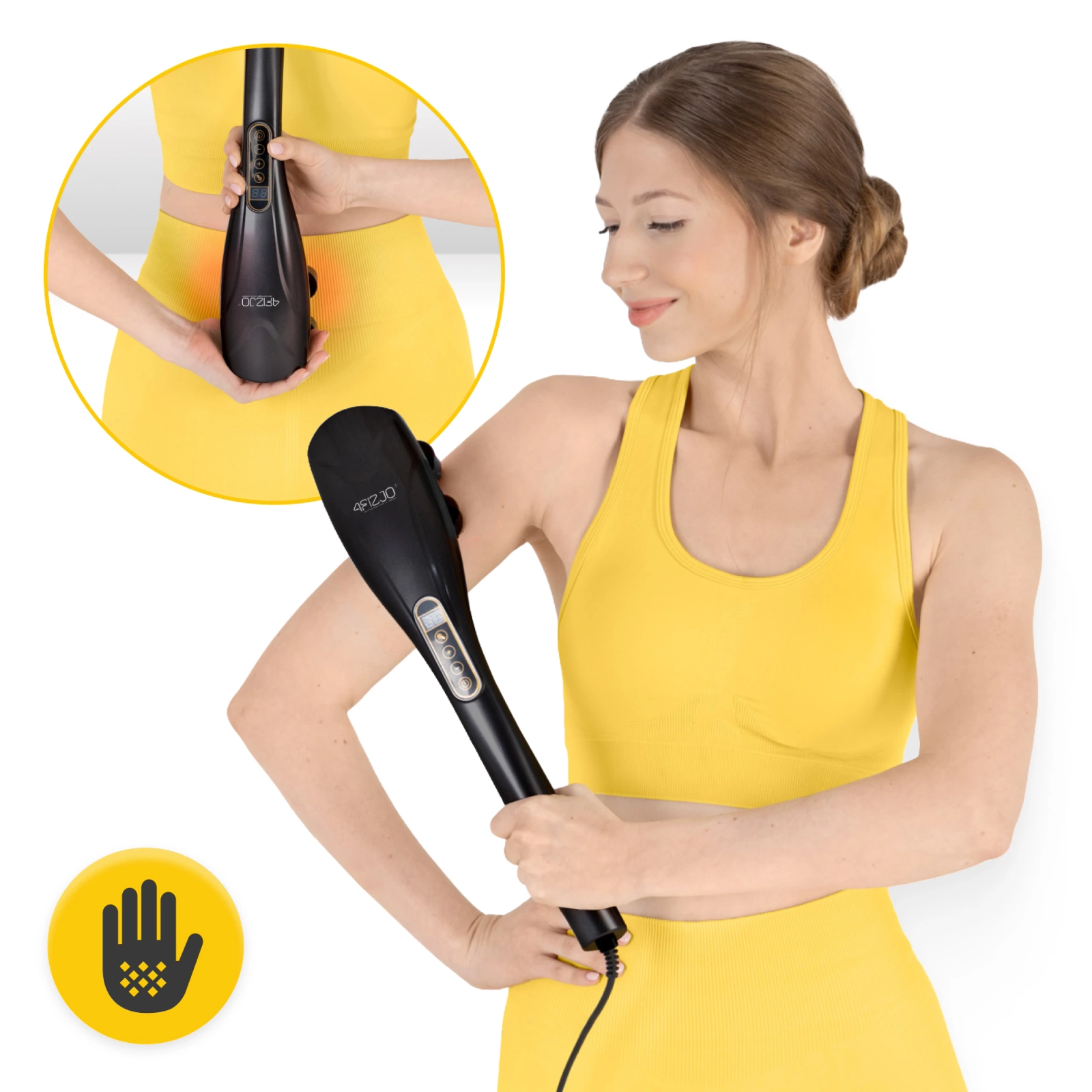 4Fizjo 1114 Handheld Vibration Body Massager, Black
