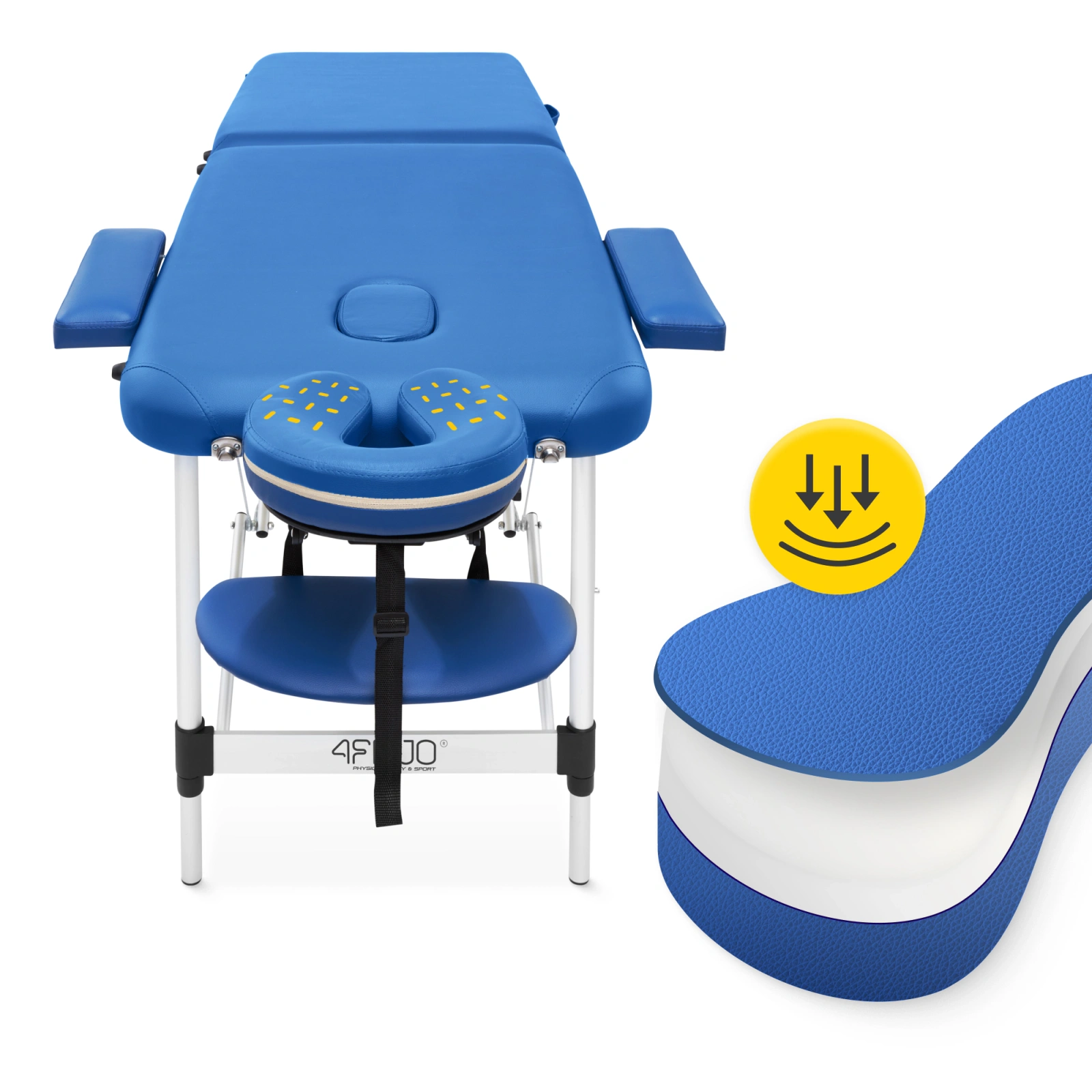 4Fizjo 1012 Aluminum Massage Table, 60 cm, Blue