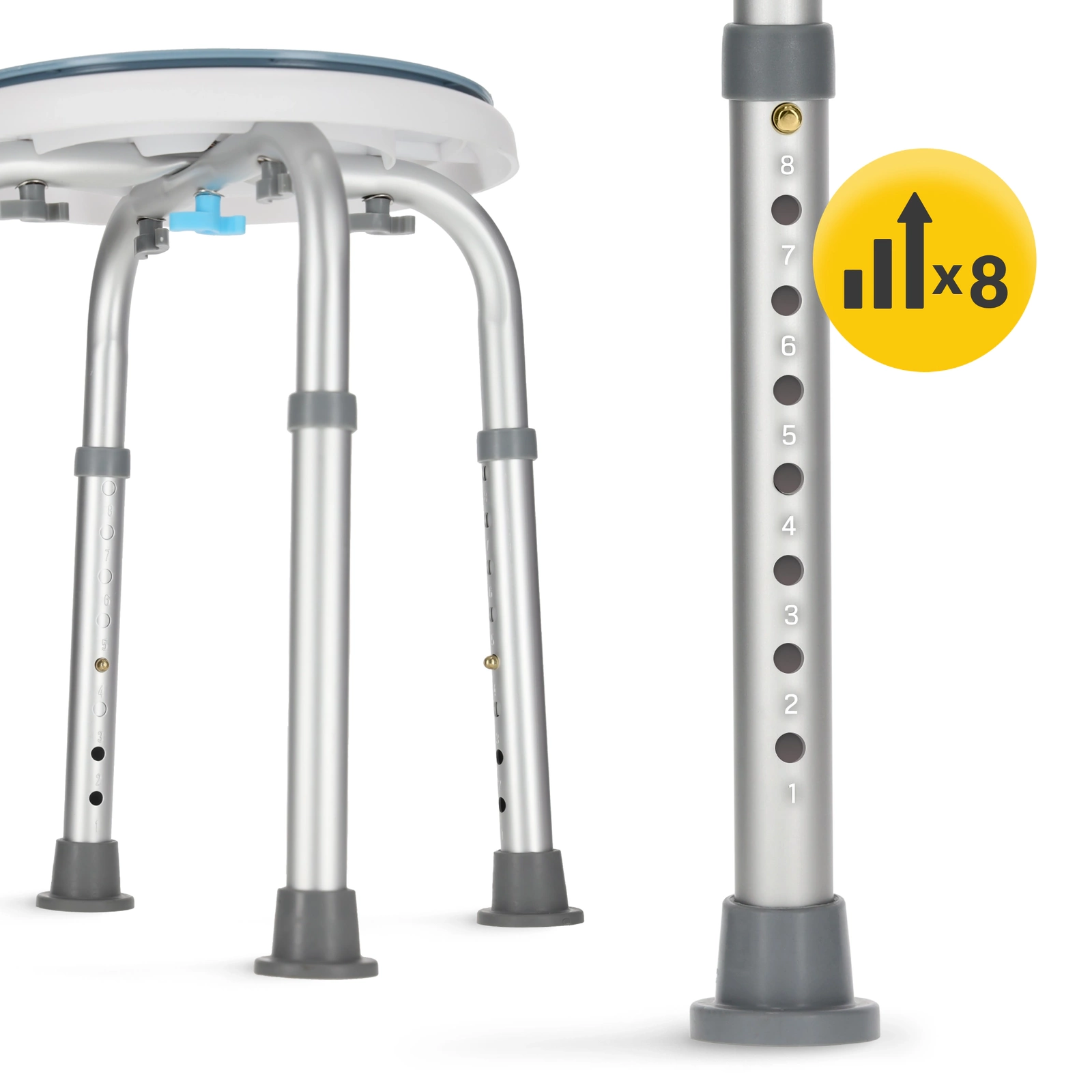 4Fizjo 1515 Rotating Shower Stool, Blue/White