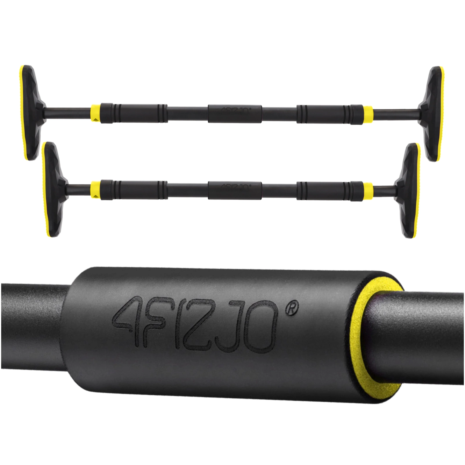 4Fizjo ULTRA Adjustable Doorway Pull-Up Bar 66-100 cm, Black/Yellow