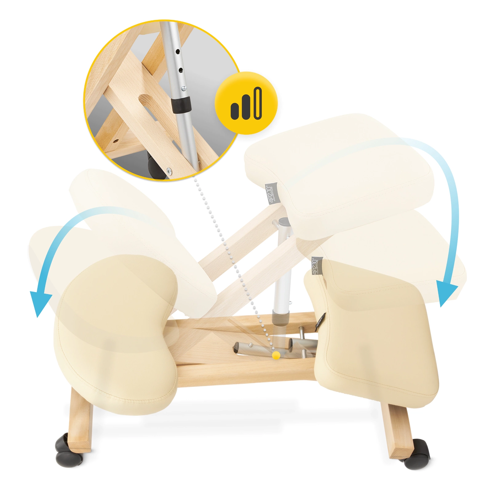 Ergonominė klūpėjimo kėdė 4Fizjo PURE 137472, smėlio spalvos