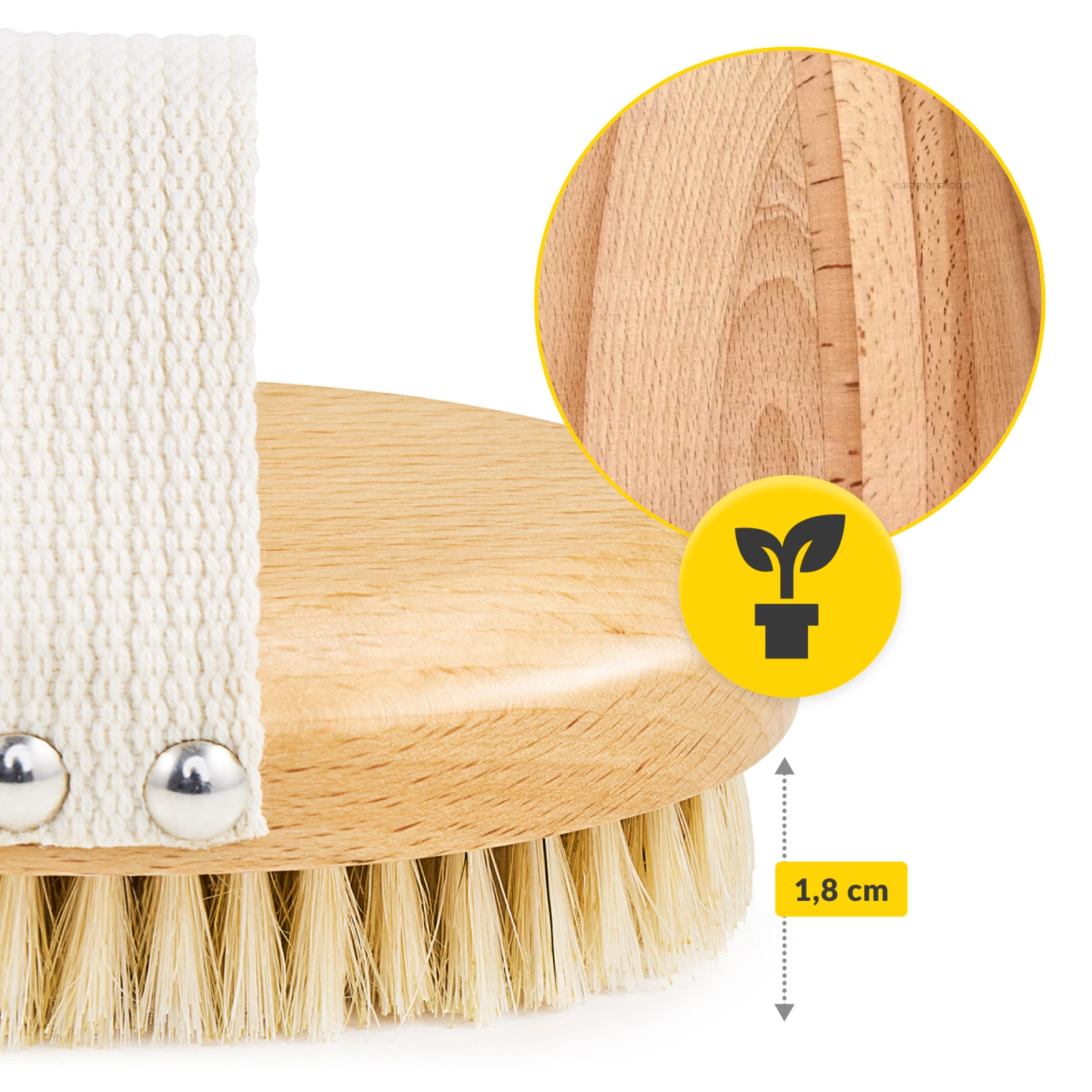 4Fizjo Dry Body Massage Brush with Natural Bristles