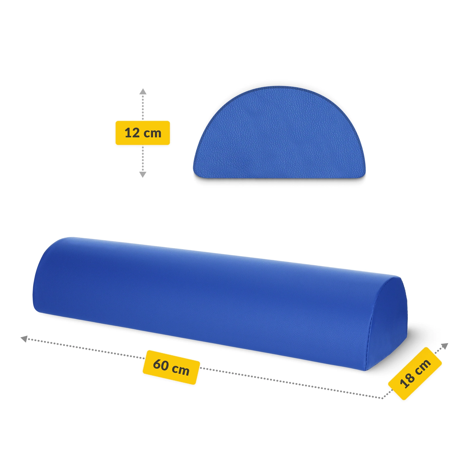 4FIZJO Massage Half Bolster for Physical Therapy, Blue