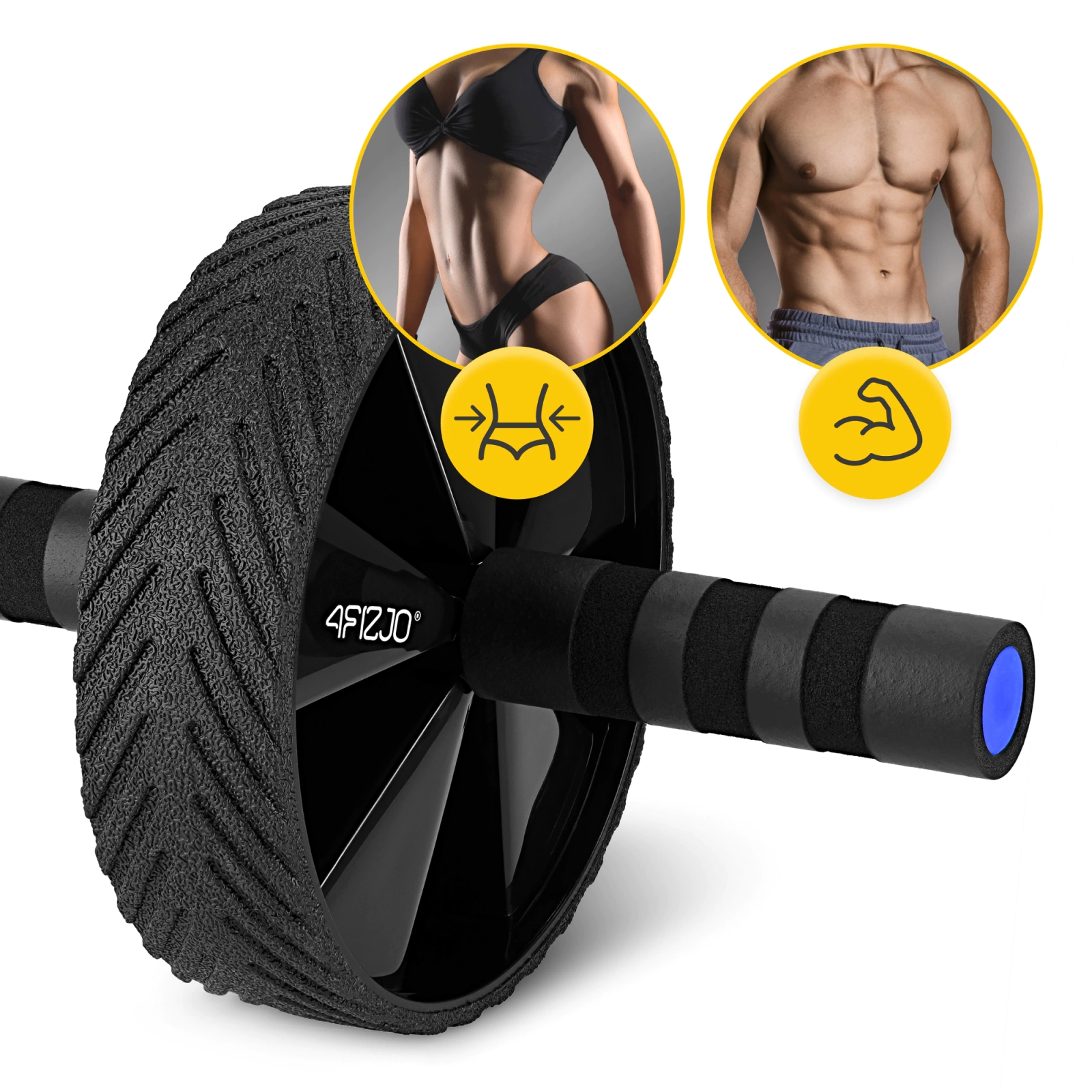 4FIZJO AB Wheel PRO Ab Roller for Core Workouts, Blue