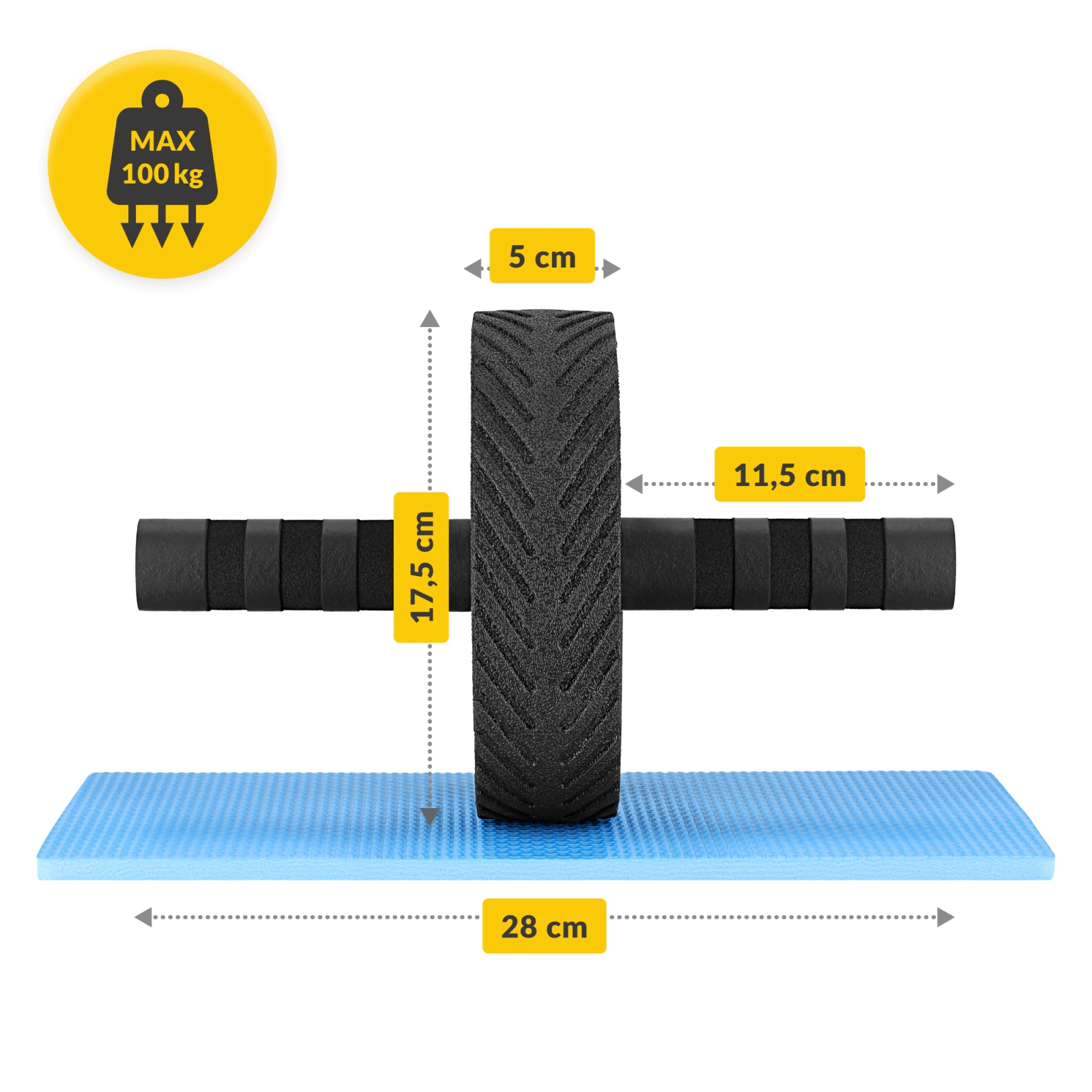 4FIZJO AB Wheel PRO Ab Roller for Core Workouts, Blue