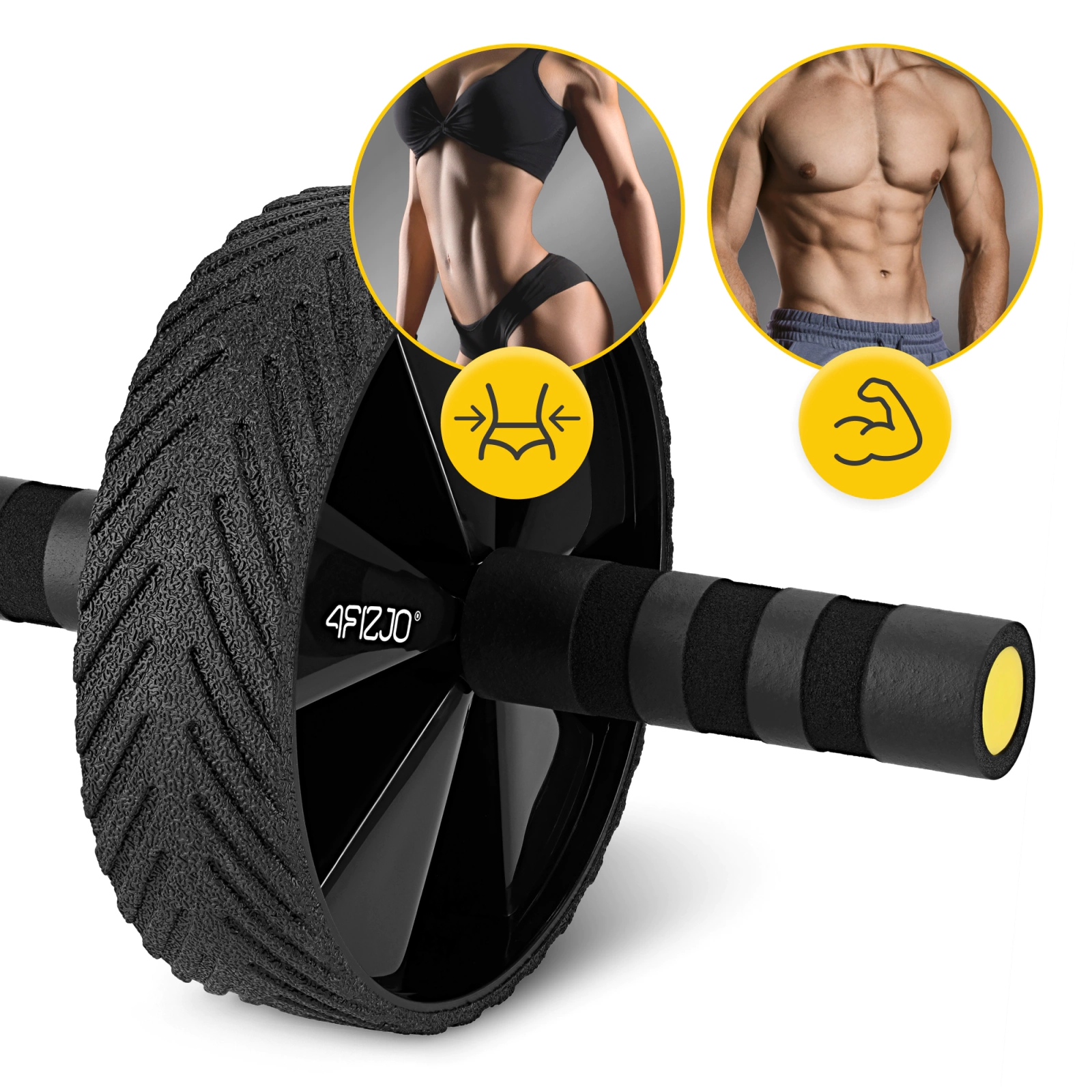 4FIZJO AB Wheel PRO Ab Roller for Core Workouts, yellow