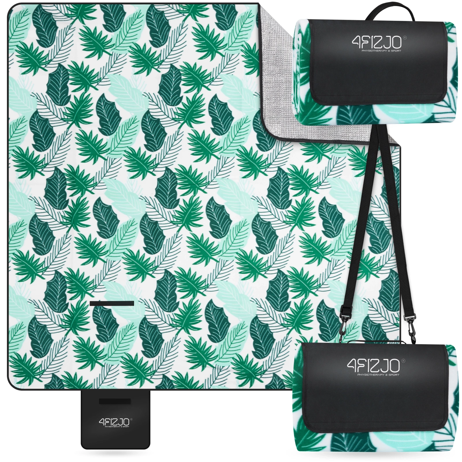 Waterproof Insulated Picnic & Beach Blanket 200 x 200 cm, Leaves