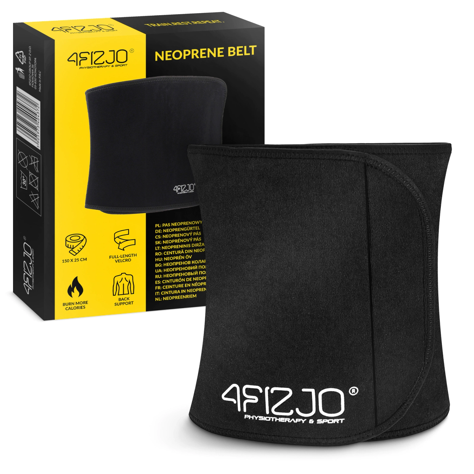 Neopreninis liekninamasis diržas 4Fizjo L/XL, juodas