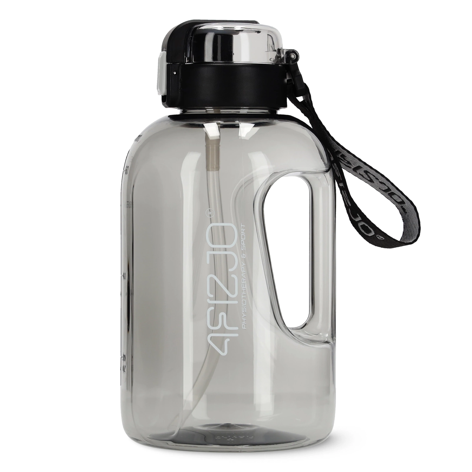 4Fizjo Sports Water Bottle, 2 L, Tritan, Grey