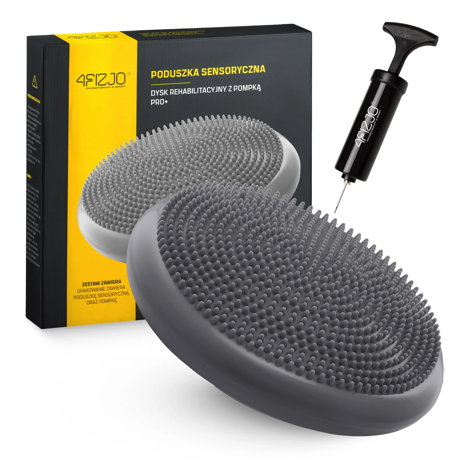 Sensomotorinė pagalvėlė 4Fizjo PRO+ 33 cm, pilka