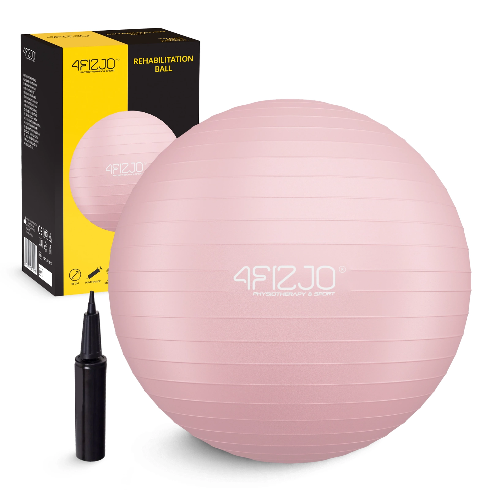 Gimnastikos ir reabilitacijos kamuolys 4Fizjo Reh Ball 65 cm, rožinis