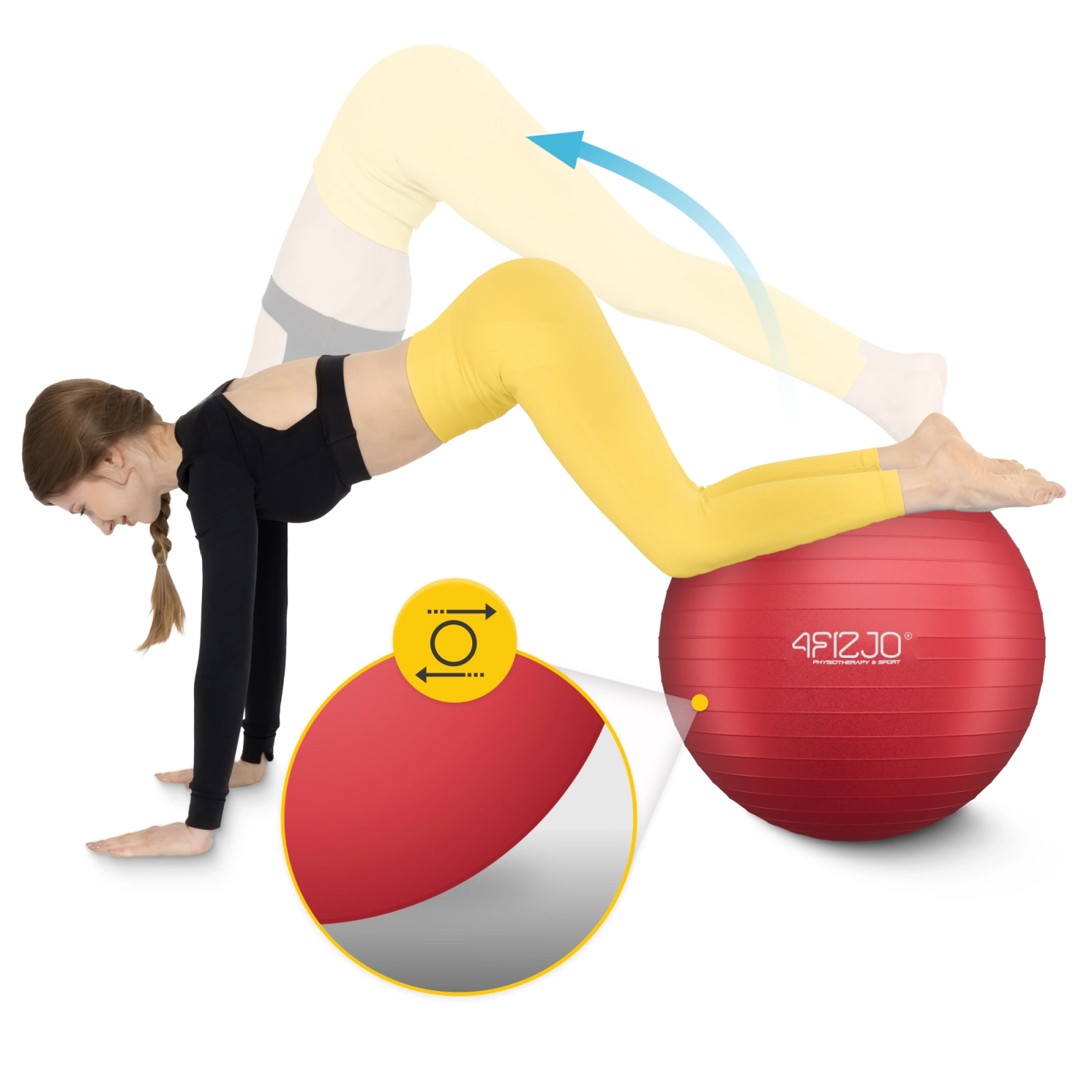 4Fizjo 1752 Gymnastic Ball, 75 cm, Red