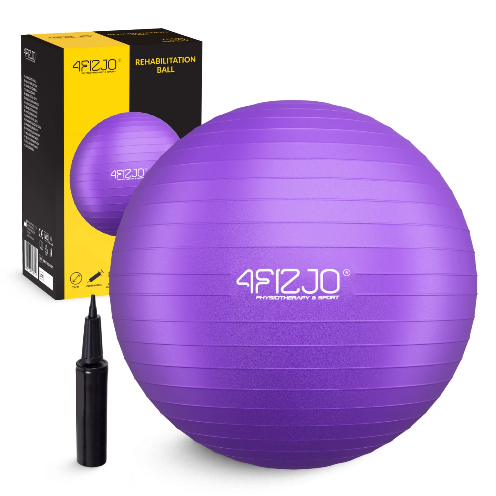 Gimnastikos kamuolys 4Fizjo 1778, 75 cm, violetinis