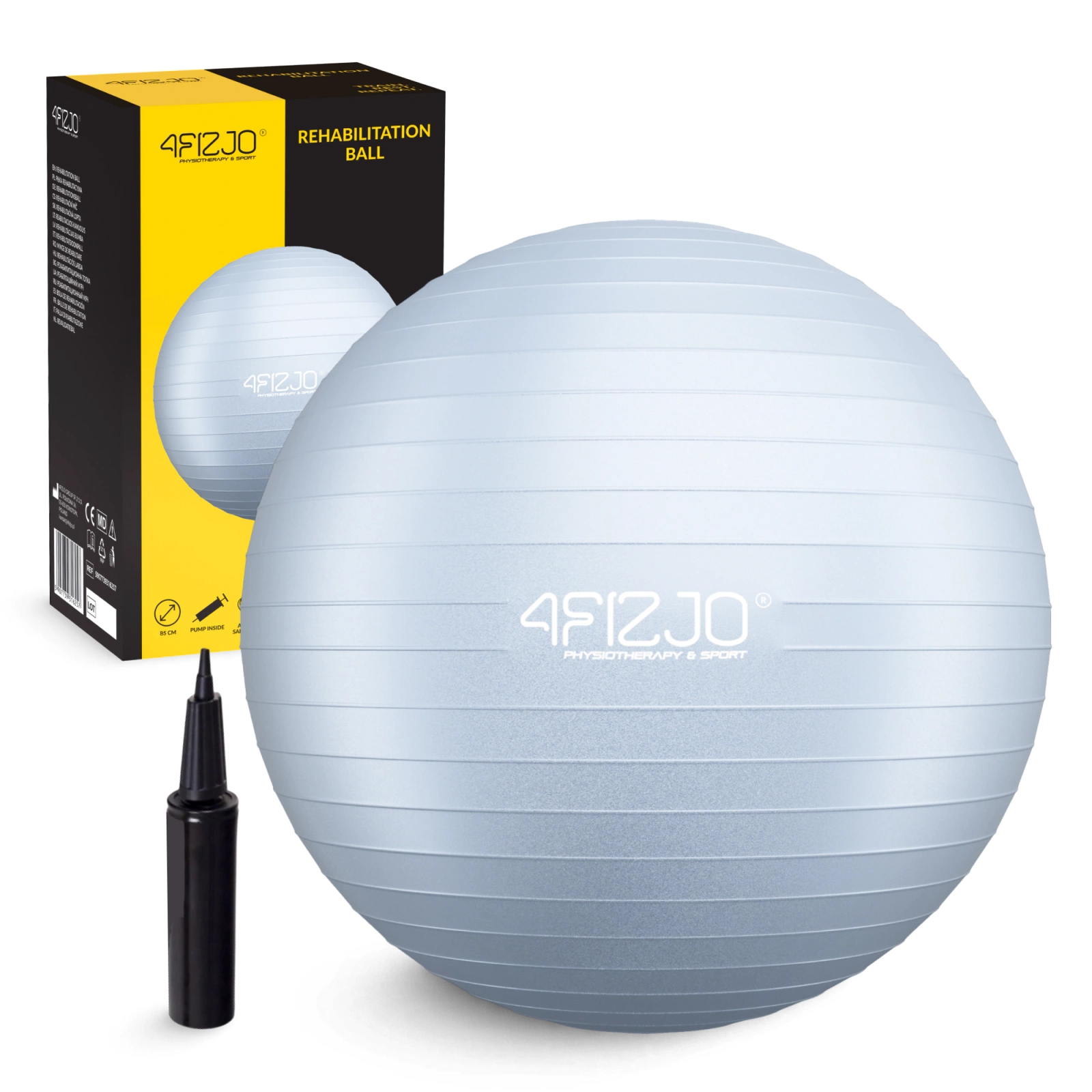 Gimnastikos kamuolys 4Fizjo 1758 Reh Ball, 85 cm, pilkas