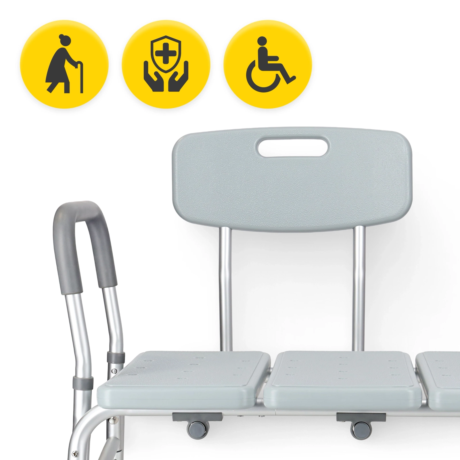 4Fizjo 1955 Wide Shower and Bath Chair with Backrest