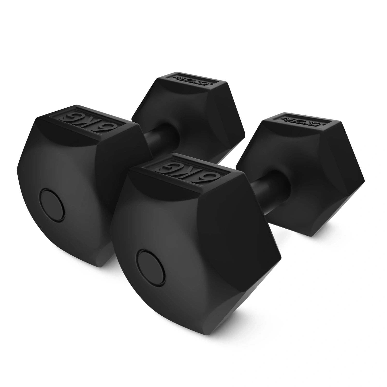 4Fizjo Bitumen Dumbbells 2 x 6 kg, Black