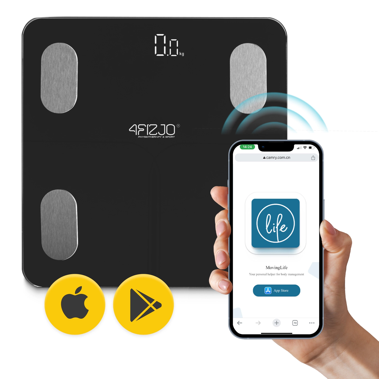 Išmaniosios svarstyklės 4Fizjo LITE su Bluetooth, juodos