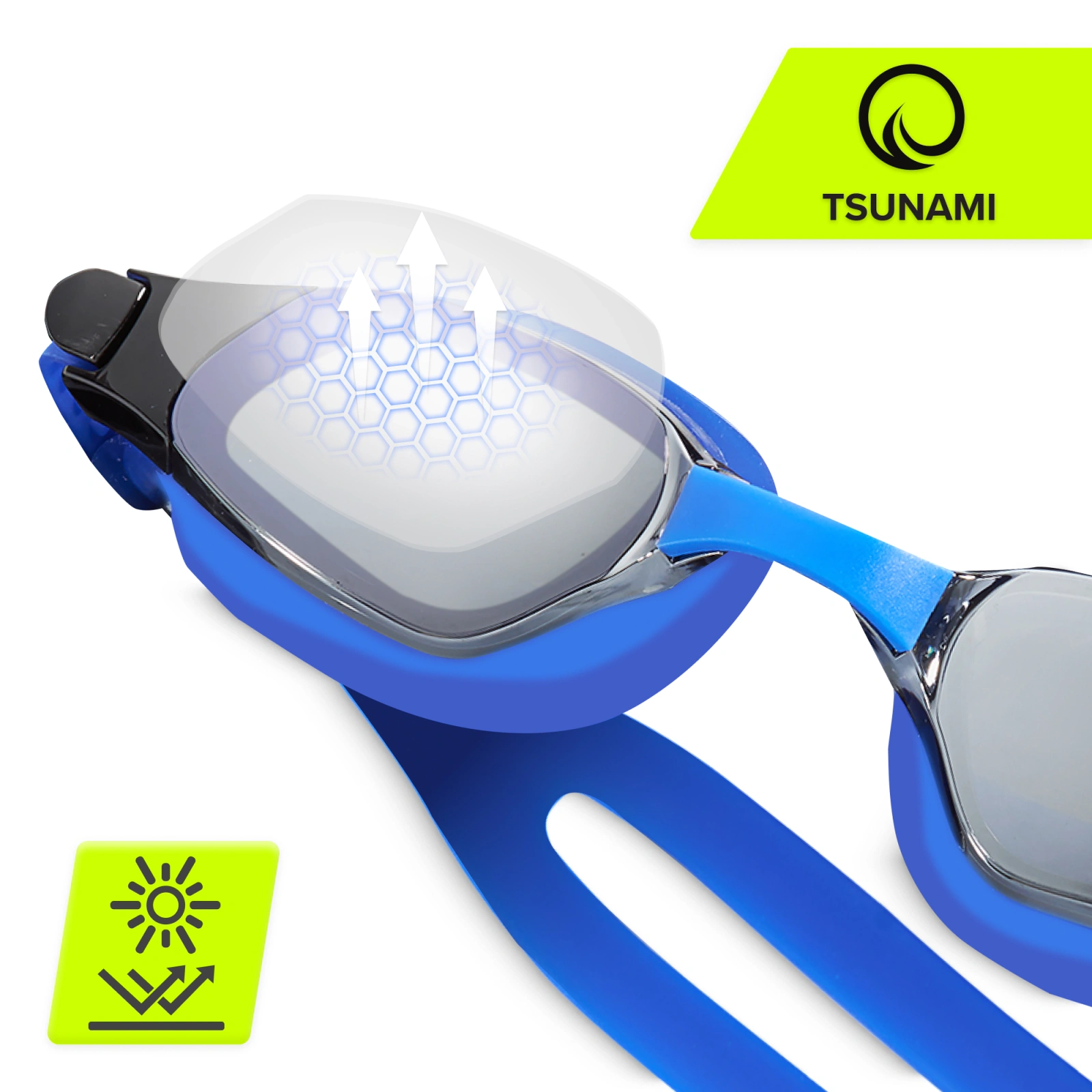 Plaukimo akiniai 4Fizjo TSUNAMI, mėlyni