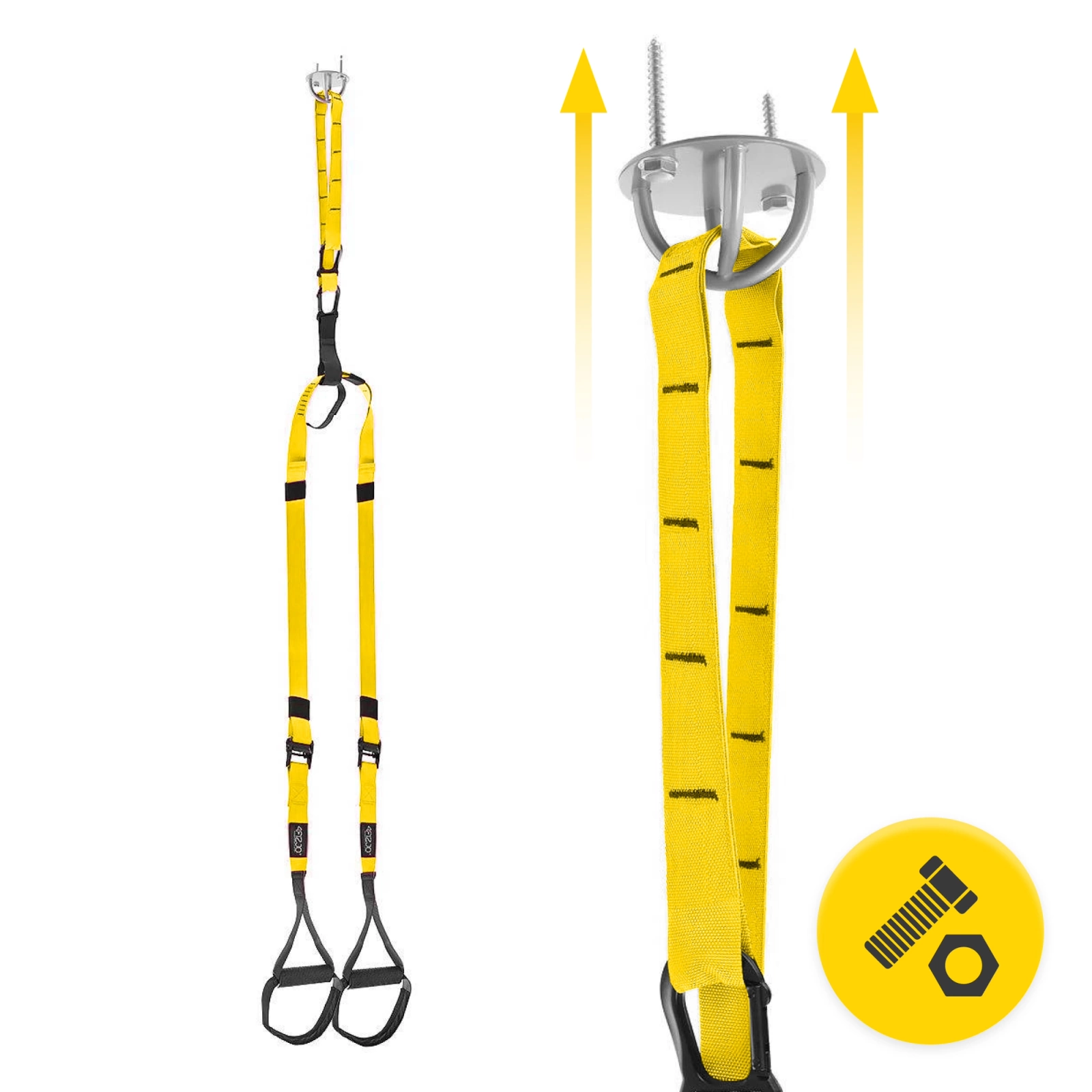 4Fizjo 2045 TRX Suspension Training Straps, Yellow