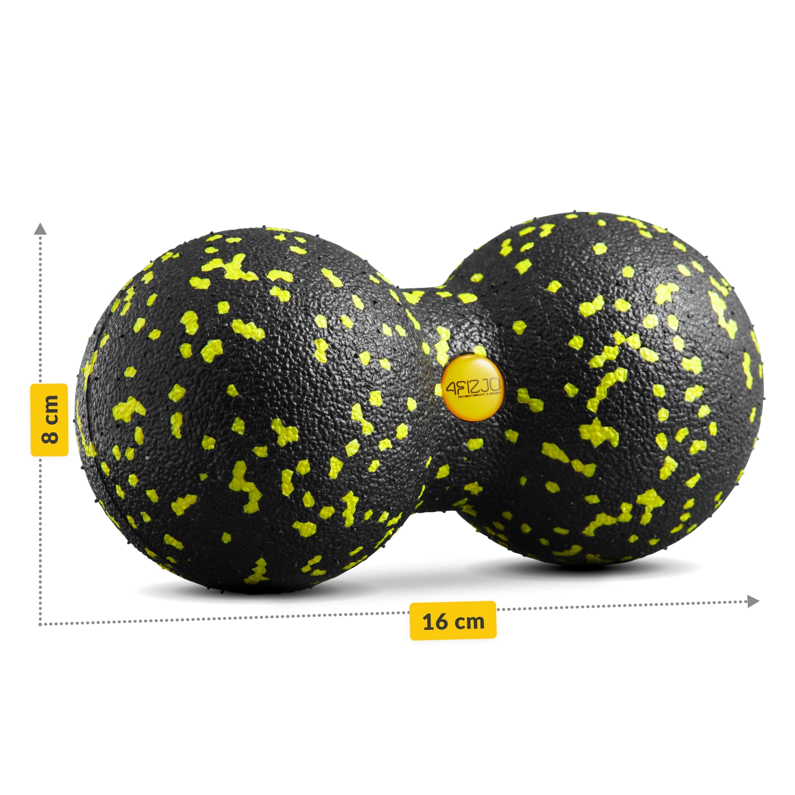 4Fizjo Double Massage Ball EPP 8 cm, Black/Yellow